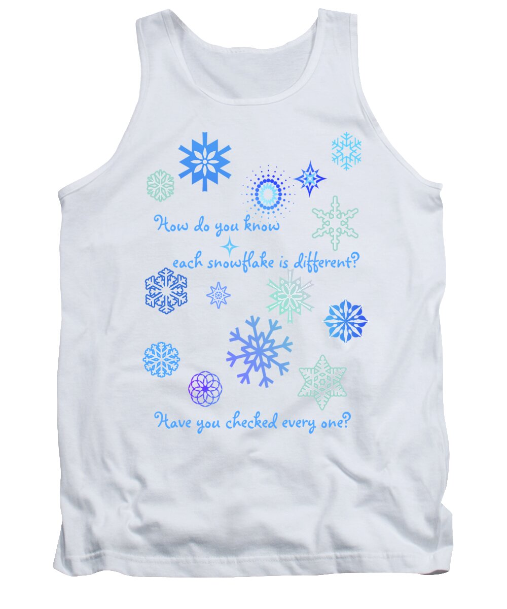 Snowflakes Tank Top featuring the digital art Snowflakes by Two Hivelys