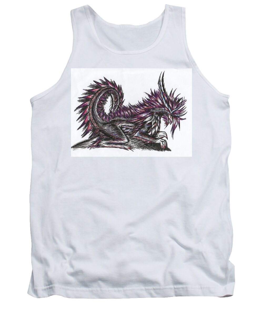 Beast Tank Top featuring the painting Atma Weapon Catoblepas Fusion by Shawn Dall