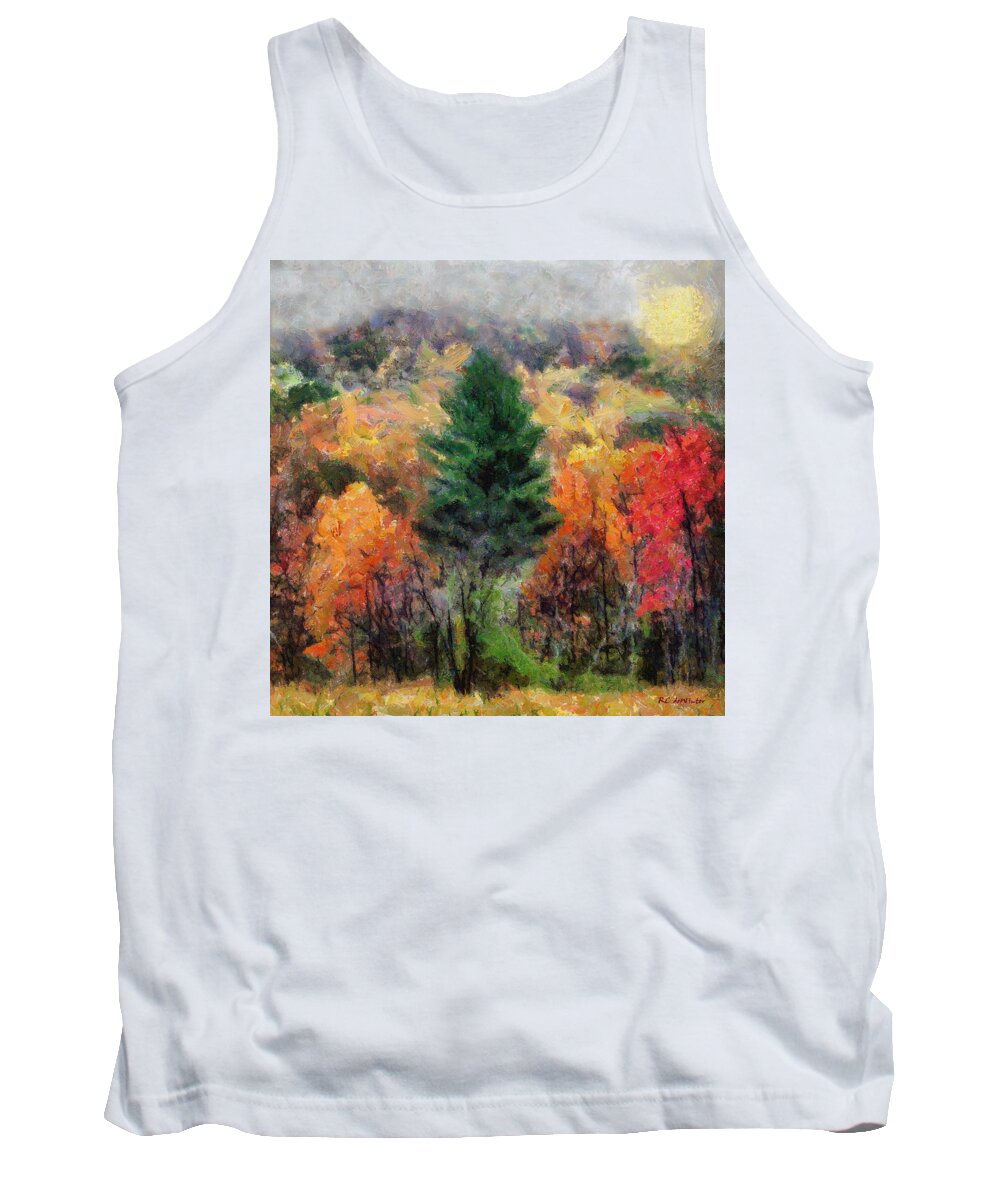 Landscape Tank Top featuring the painting Autumn Carnival by RC DeWinter