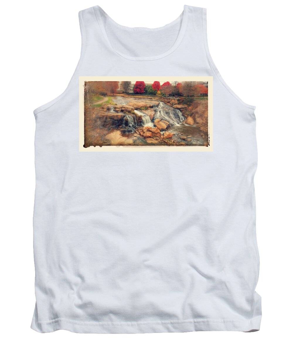 Falls Tank Top featuring the photograph Autumn in Greenville South Carolina by Kathy Barney