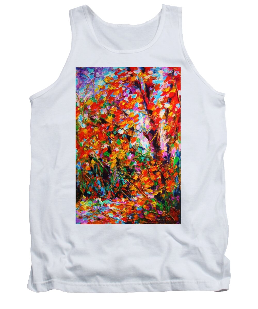 Energy Spiritual Art Tank Top featuring the painting Autumn Leaves by Helen Kagan