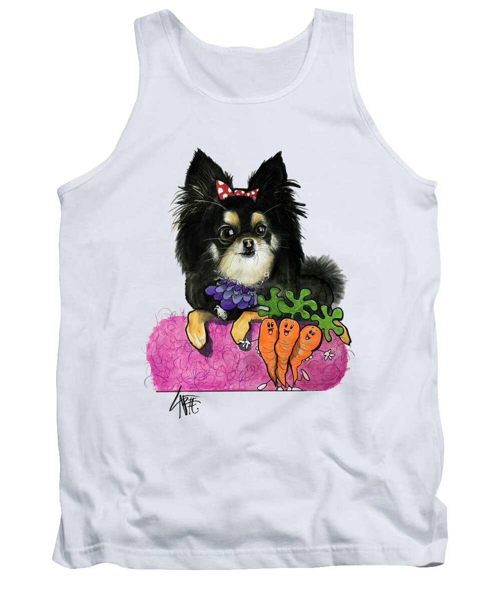 Papillon Tank Top featuring the drawing Azoulay 3863 by Canine Caricatures By John LaFree
