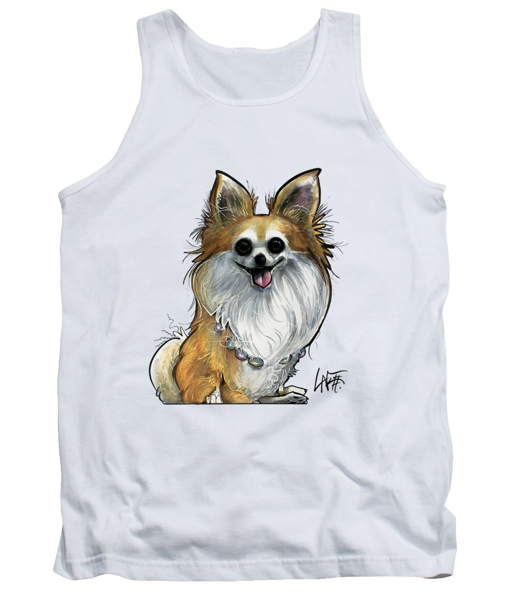Papillon Tank Top featuring the drawing Batassa 19-1024 by Canine Caricatures By John LaFree