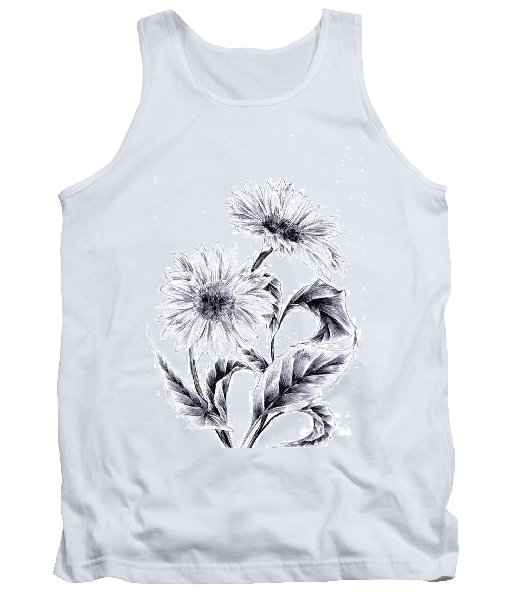 Sun Tank Top featuring the drawing Be My Sun by Alice Chen