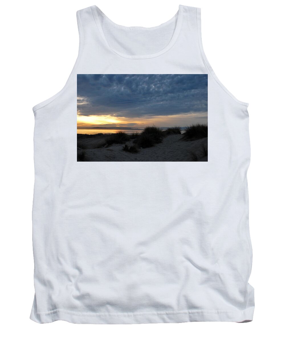 Tree Tank Top featuring the photograph Beautiful Beach San Dunes Sunset and Clouds by Matt Quest