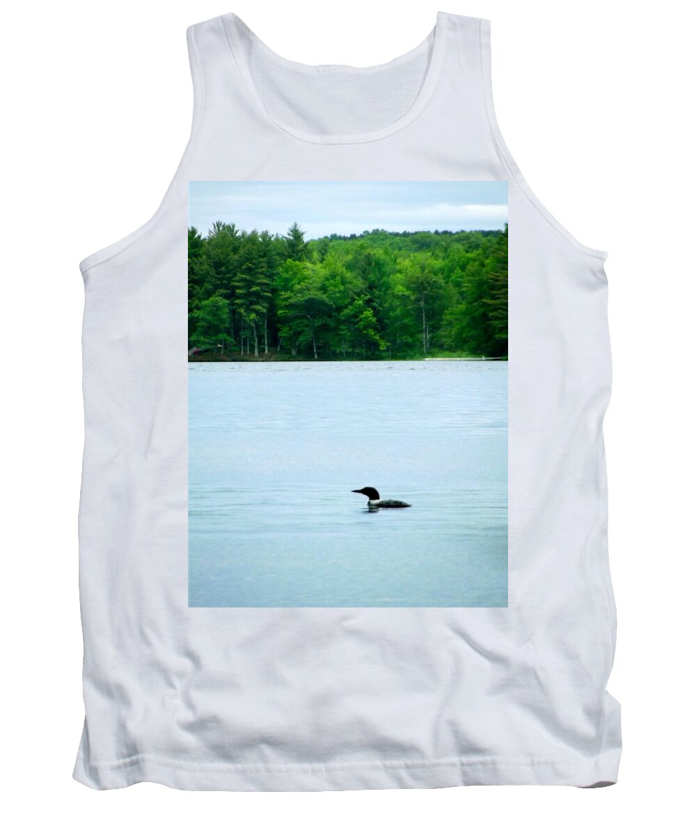 Loon Tank Top featuring the photograph Beautiful Loner by Cara Frafjord