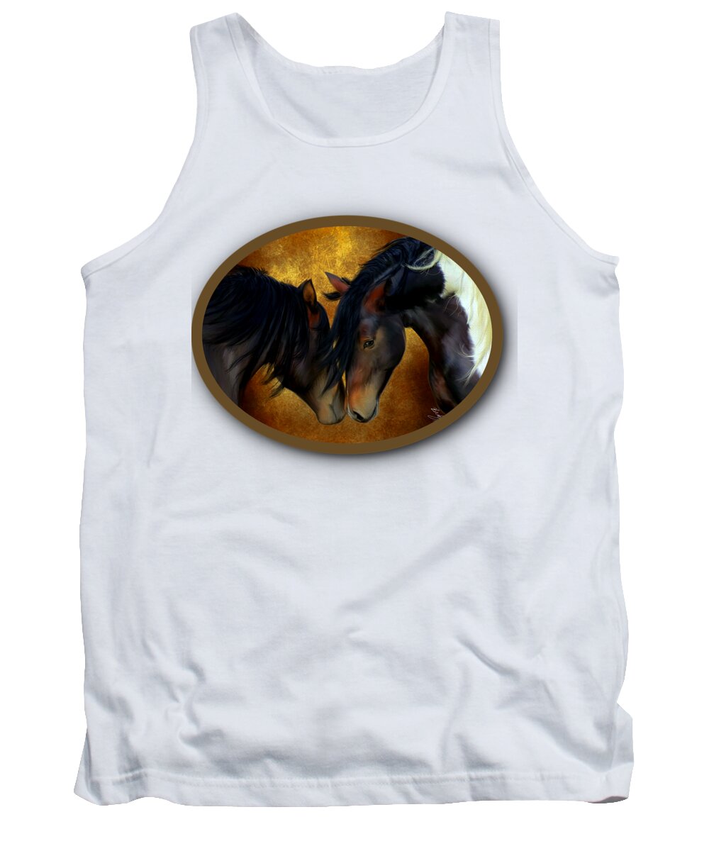 Horses Tank Top featuring the painting Best Friends by Becky Herrera