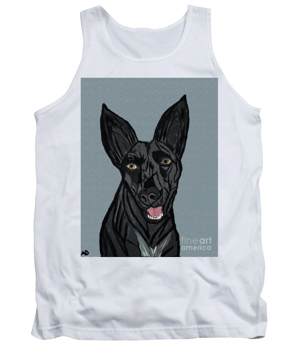 Pet Portrait Tank Top featuring the painting Beths_Cutie_DWP_2016 by Ania M Milo