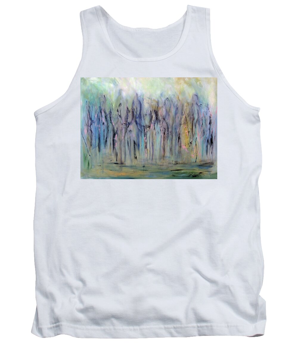 Abstract Tank Top featuring the painting Between Horse and Men by Roberta Rotunda