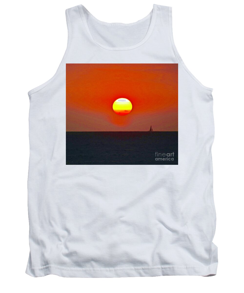 Sunset Tank Top featuring the photograph Big Sun by Craig Wood