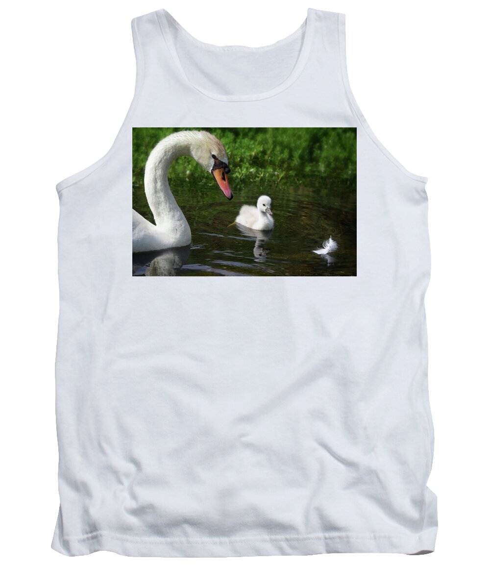Mute Swans Tank Top featuring the photograph Birds Of Feather... by Evelyn Garcia