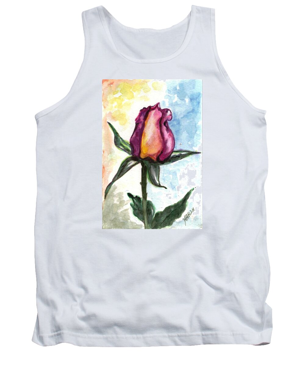 Flowers Tank Top featuring the painting Birth of a life by Harsh Malik