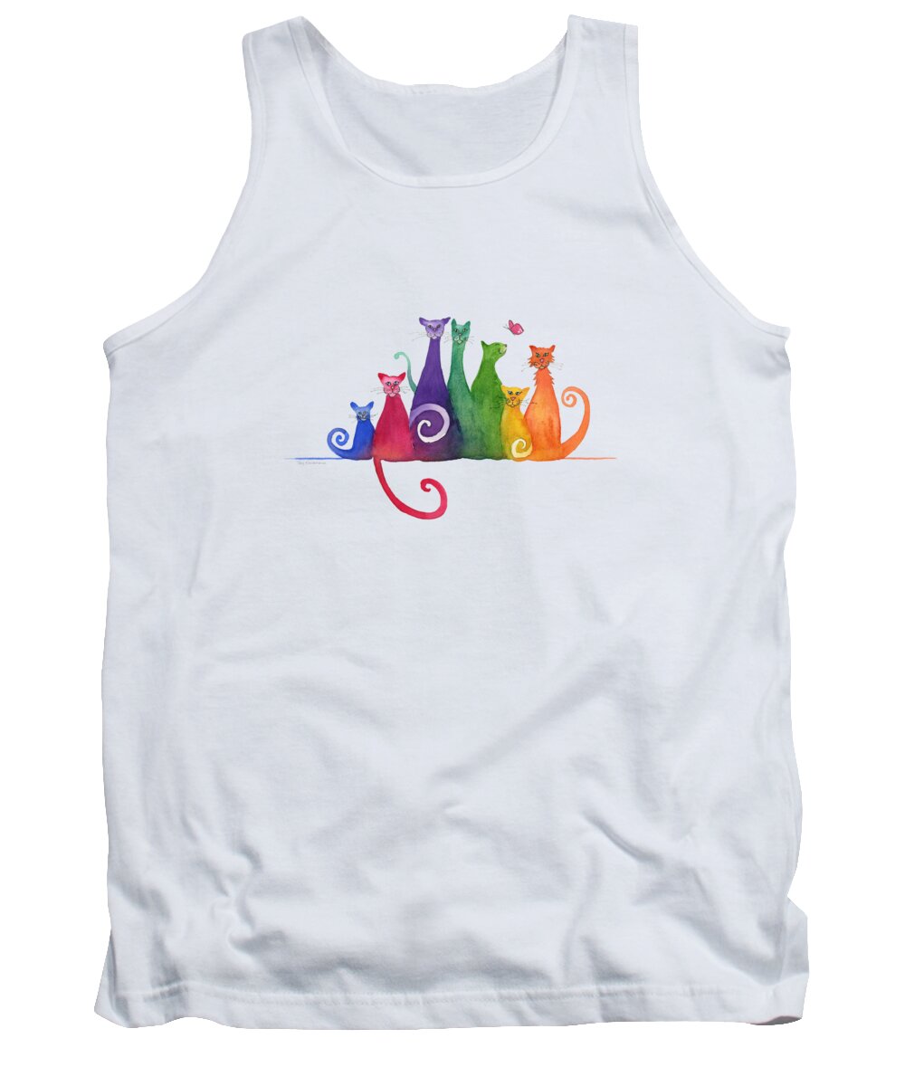 Blended Family Tank Top featuring the painting Blended Family of Seven by Amy Kirkpatrick