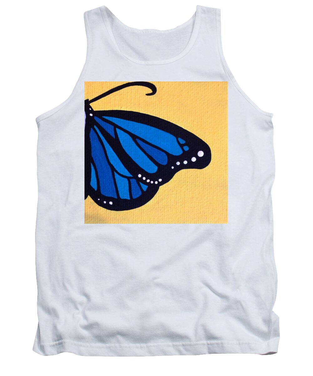 Pointofview Tank Top featuring the photograph Blue Butterfly by Annie Walczyk