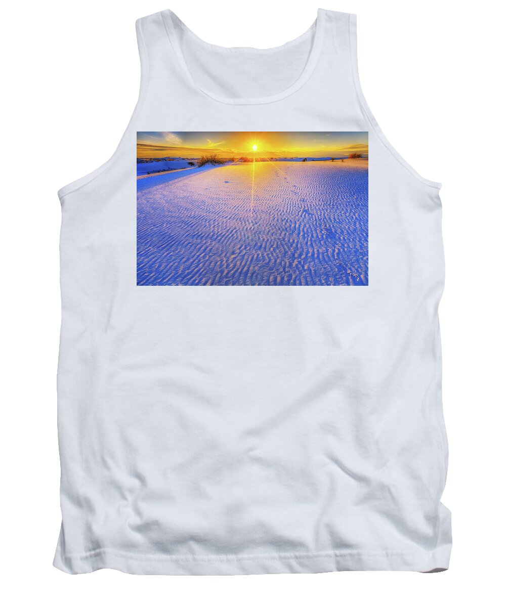 New Mexico Tank Top featuring the photograph Blue Ribbon Sands by Sylvia J Zarco