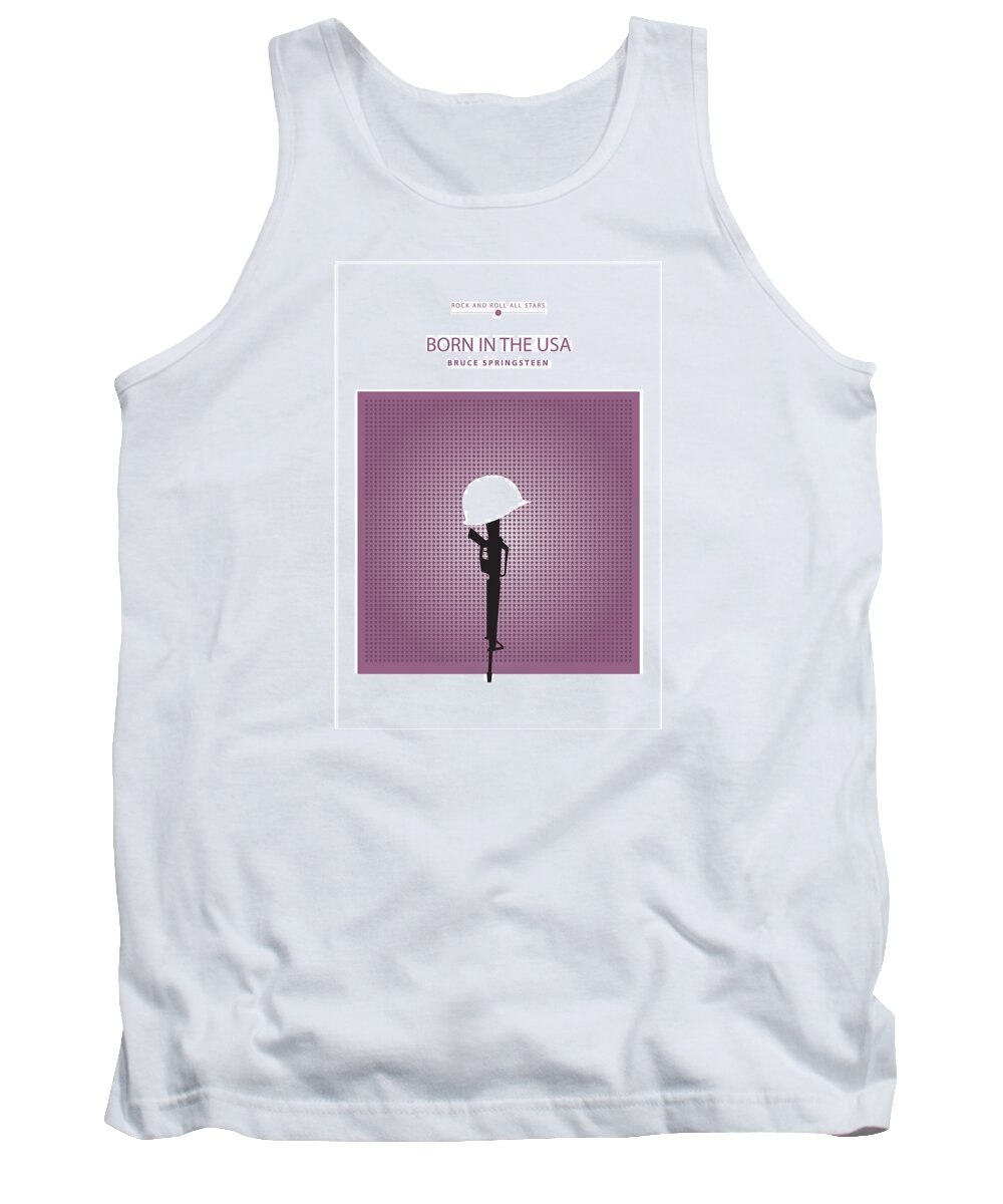 Rock And Roll All Stars Poster Tank Top featuring the digital art Born In The USA -- Bruce Springsteen by David Davies