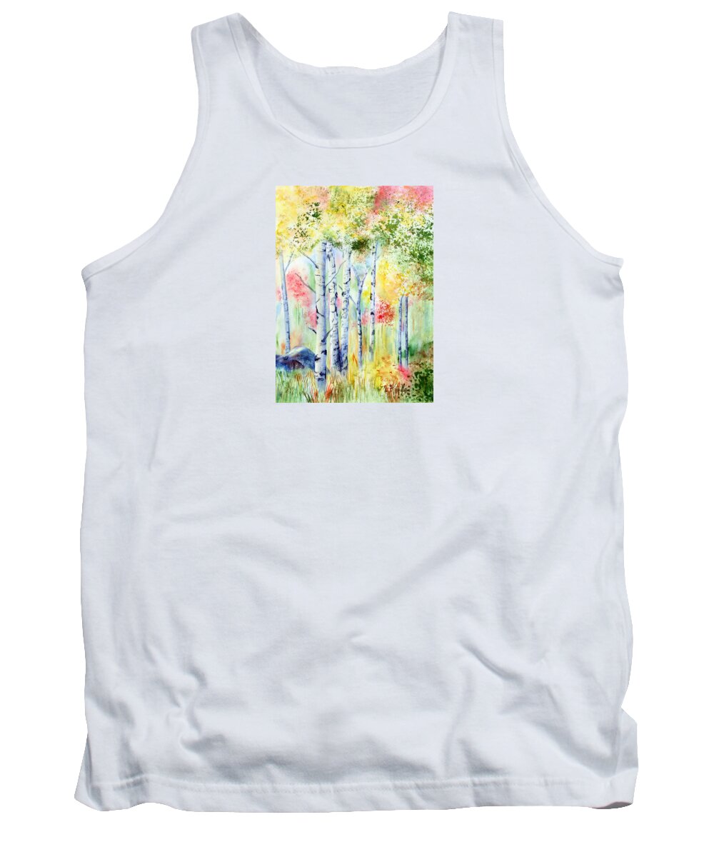 Trees Tank Top featuring the painting Boulder Grove by Marsha Karle