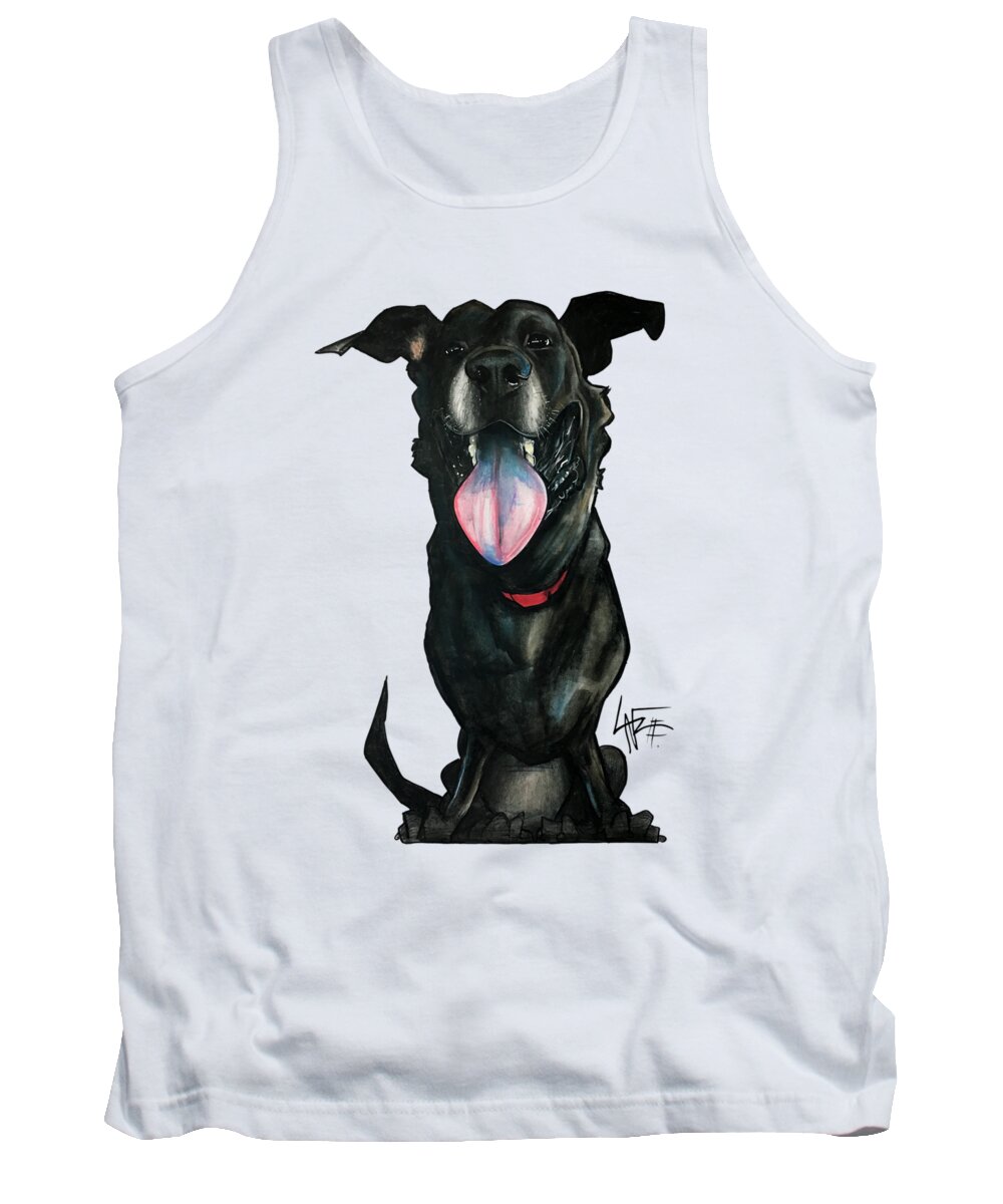 Pet Portrait Tank Top featuring the drawing Bowie 3374 2 by Canine Caricatures By John LaFree