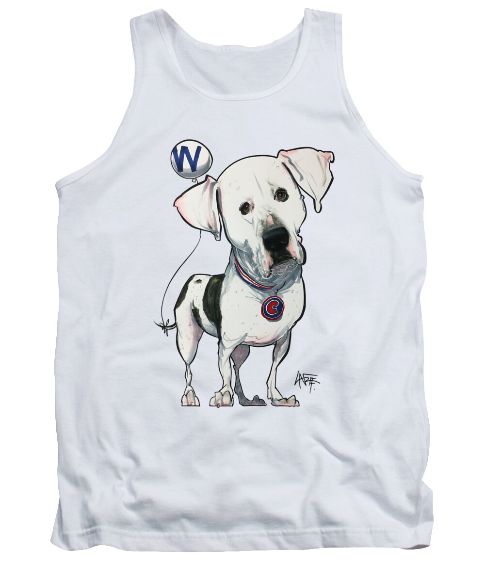 Pet Portrait Tank Top featuring the drawing Boyd 3377 by Canine Caricatures By John LaFree