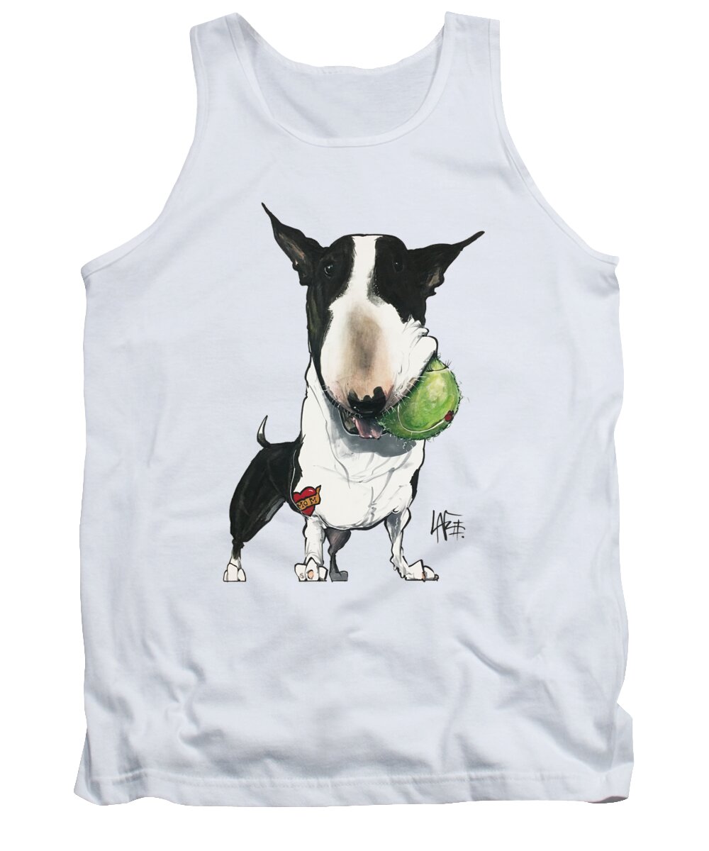 Pet Portrait Tank Top featuring the drawing Brunk 3097 by Canine Caricatures By John LaFree
