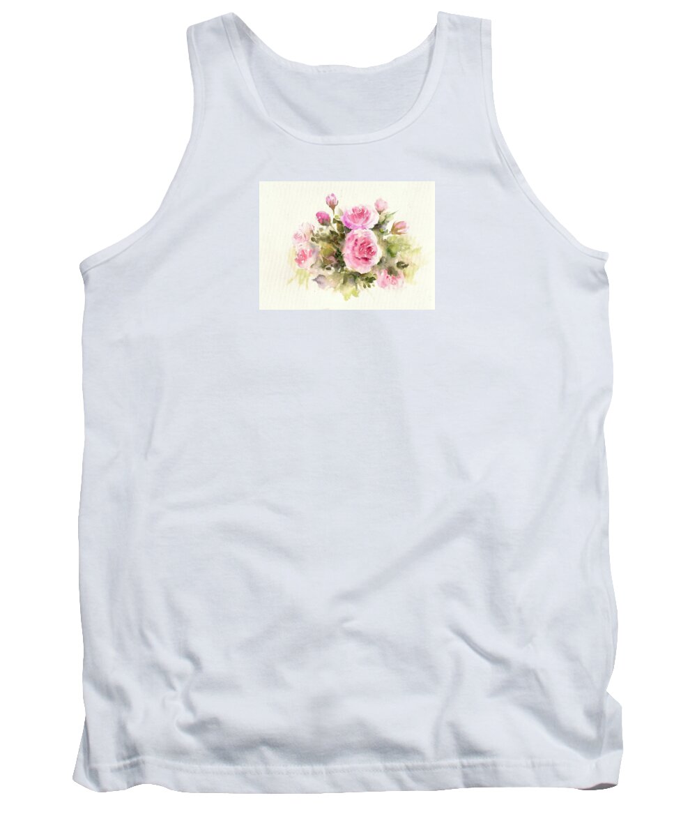 Bunch Of Roses Tank Top featuring the painting Bunch of roses by Asha Sudhaker Shenoy