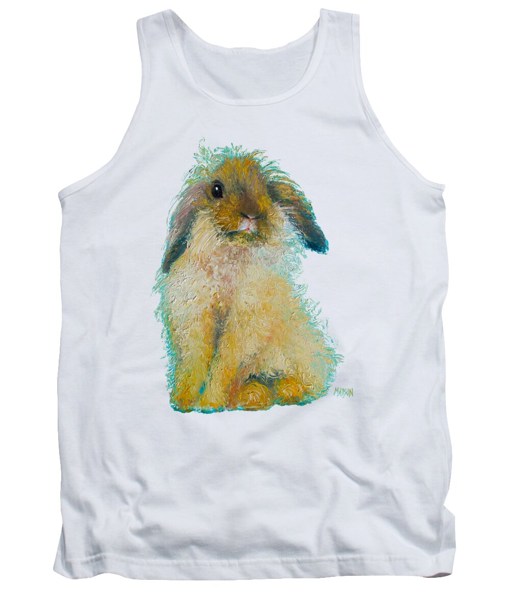 Bunny Tank Top featuring the painting Bunny Rabbit painting by Jan Matson