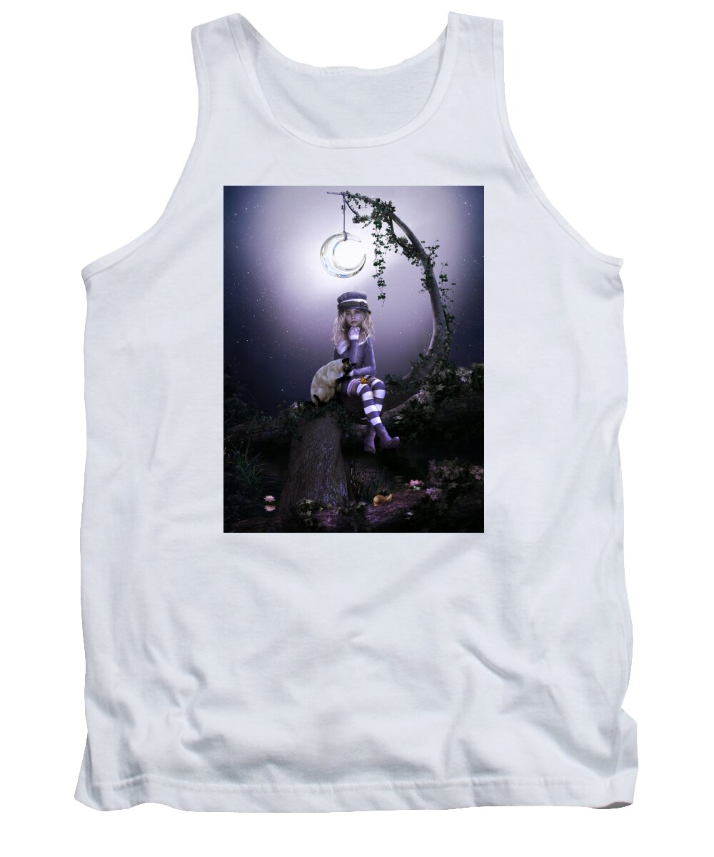 Little Girl Tank Top featuring the digital art Busy Doing Nothing by Shanina Conway