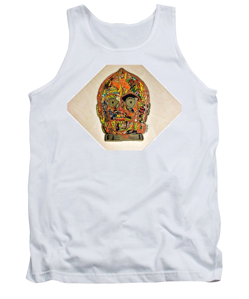 C-3po Tank Top featuring the tapestry - textile C3PO Star Wars Afrofuturist Collection by Apanaki Temitayo M
