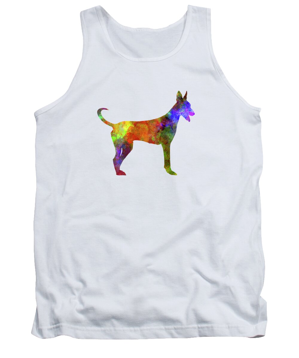 Canarian Tank Top featuring the painting Canarian Warren Hound in watercolor by Pablo Romero