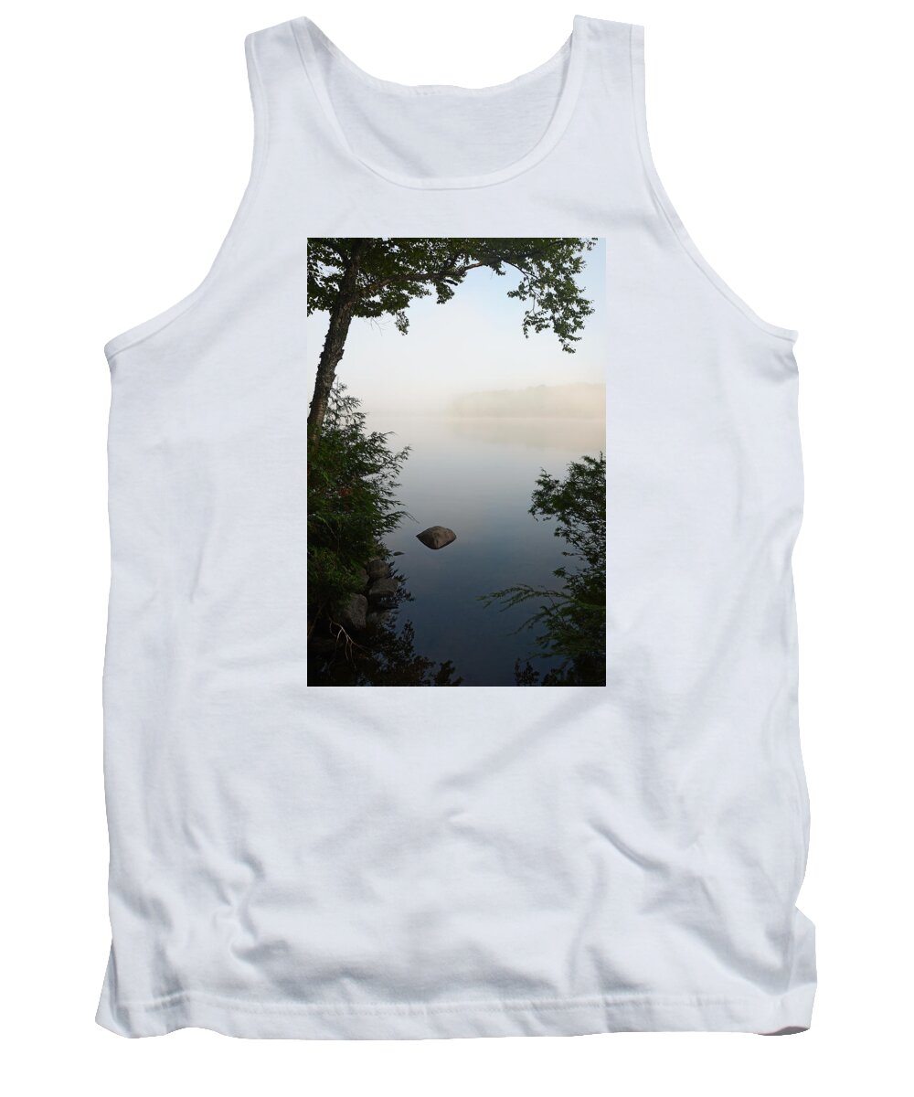 Canning Lake Tank Top featuring the photograph Canning Lake Mist by Steve Somerville