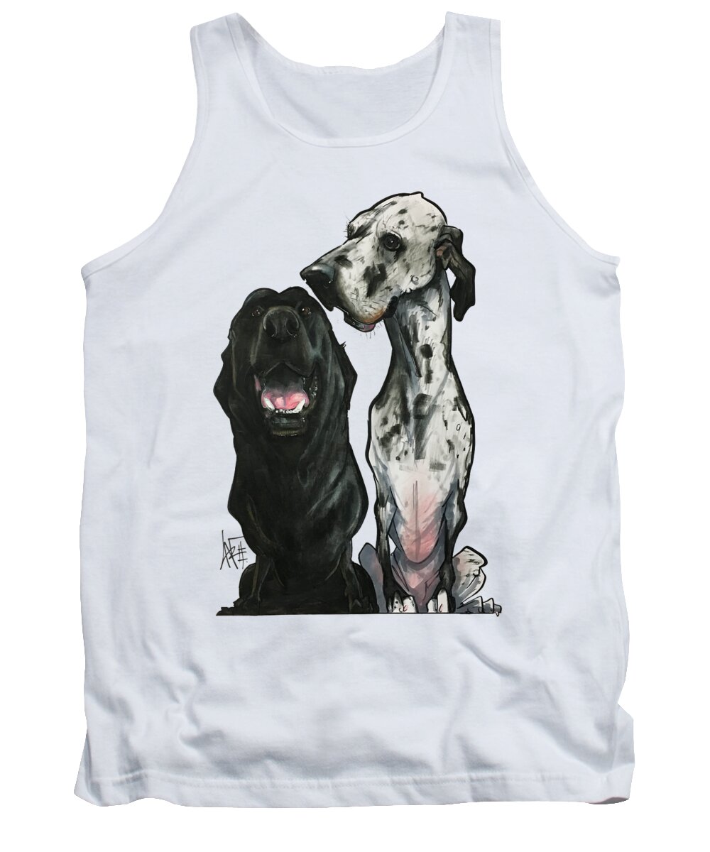 Pet Portrait Tank Top featuring the drawing Carney 7-1487 by Canine Caricatures By John LaFree