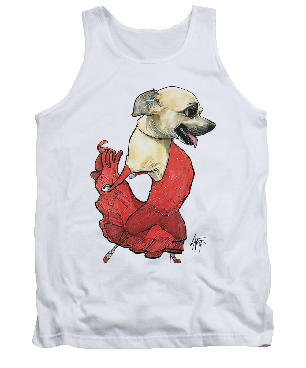 Chihuahua Tank Top featuring the drawing Carrion by Canine Caricatures By John LaFree