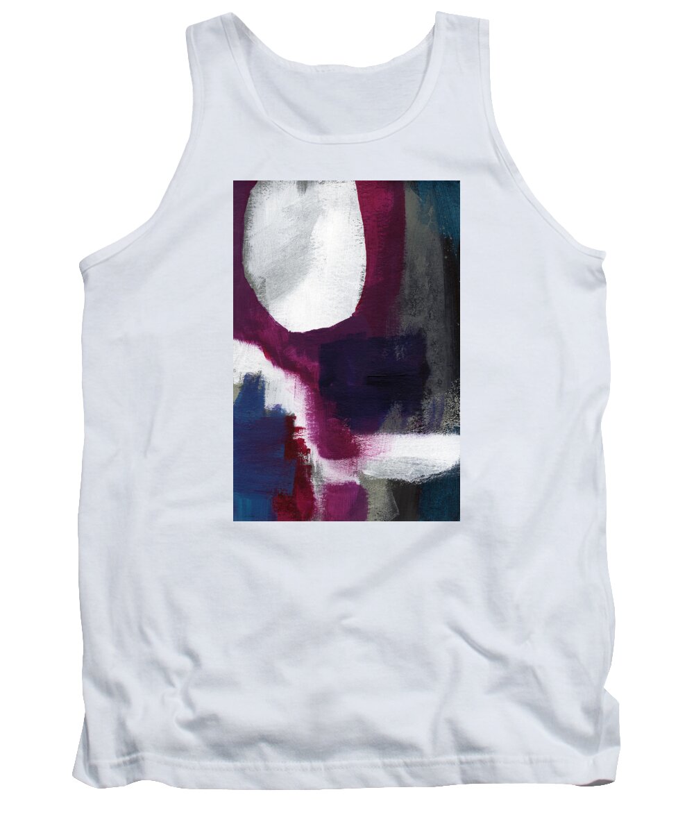 Abstract Tank Top featuring the painting Castle Rock- Abstract Art by Linda Woods by Linda Woods