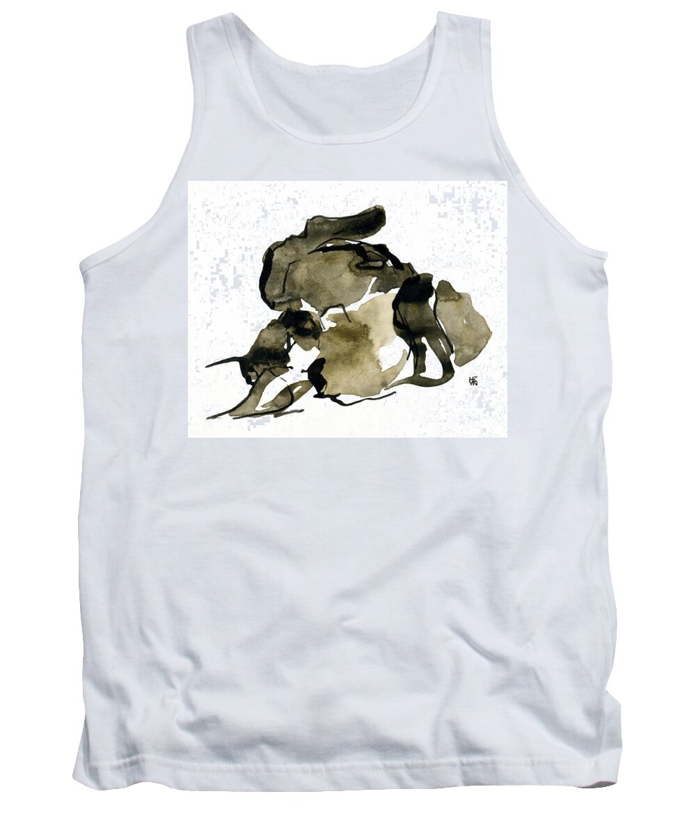 Domestic Tank Top featuring the painting Cat Nap - 2 by Shirley Heyn