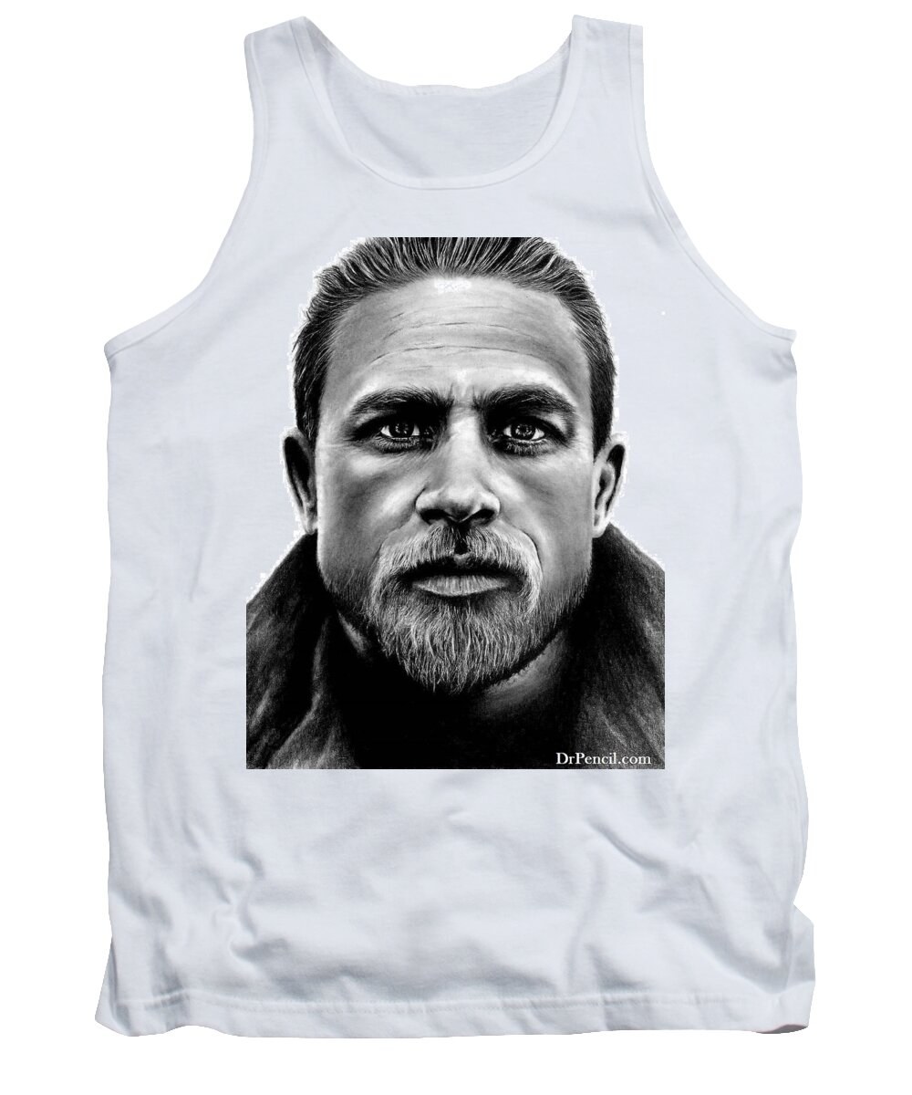Charlie Hunnam Tank Top featuring the drawing Charlie Hunnam by Rick Fortson