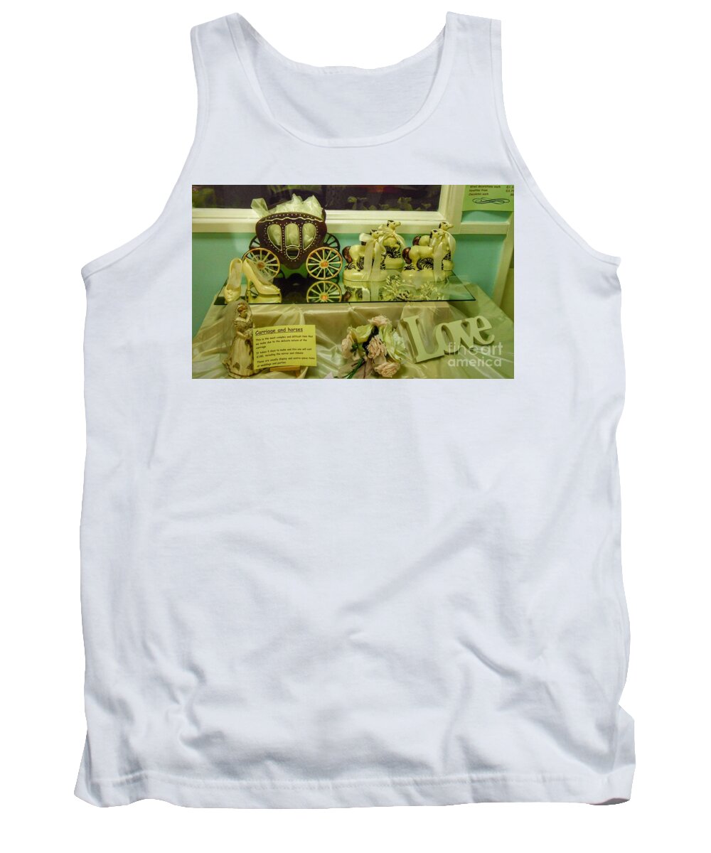 White Chocolate Tank Top featuring the photograph Chocolate Wedding Display by Joan-Violet Stretch