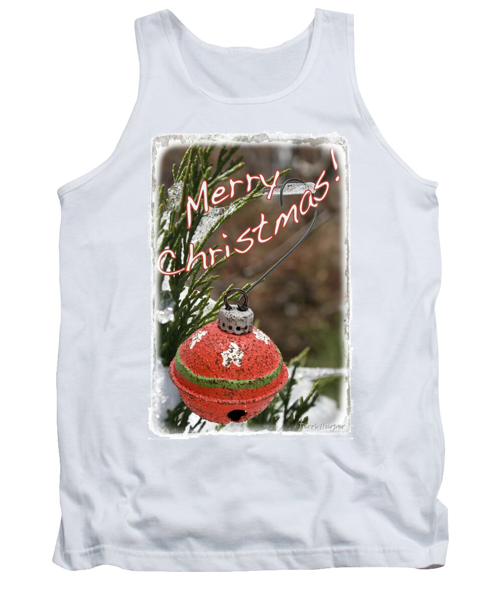 Christmas Ornament Tank Top featuring the photograph Christmas Bell Ornament by Terri Harper