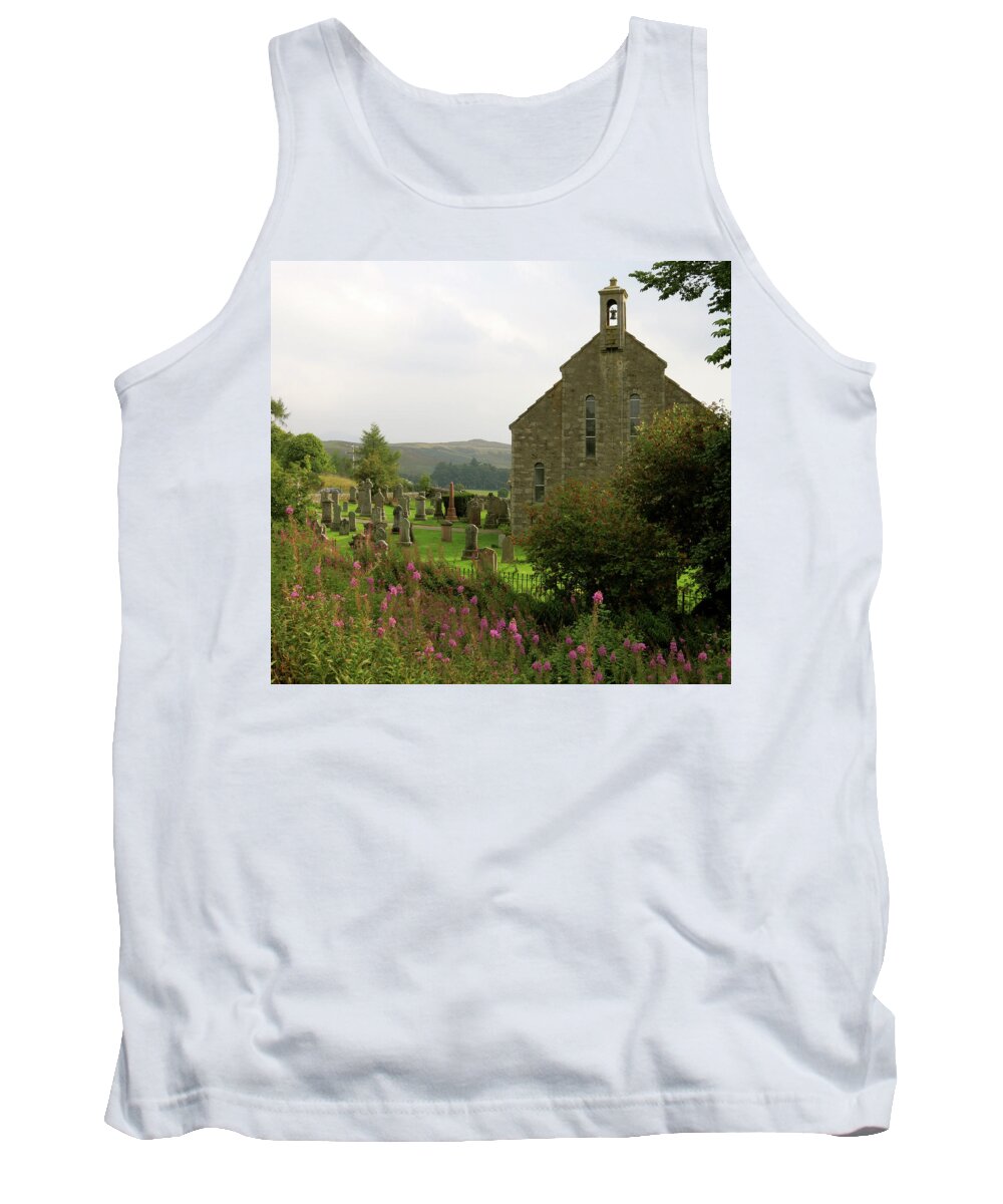 Churchyard Tank Top featuring the photograph Church in Isle of Skye by Azthet Photography