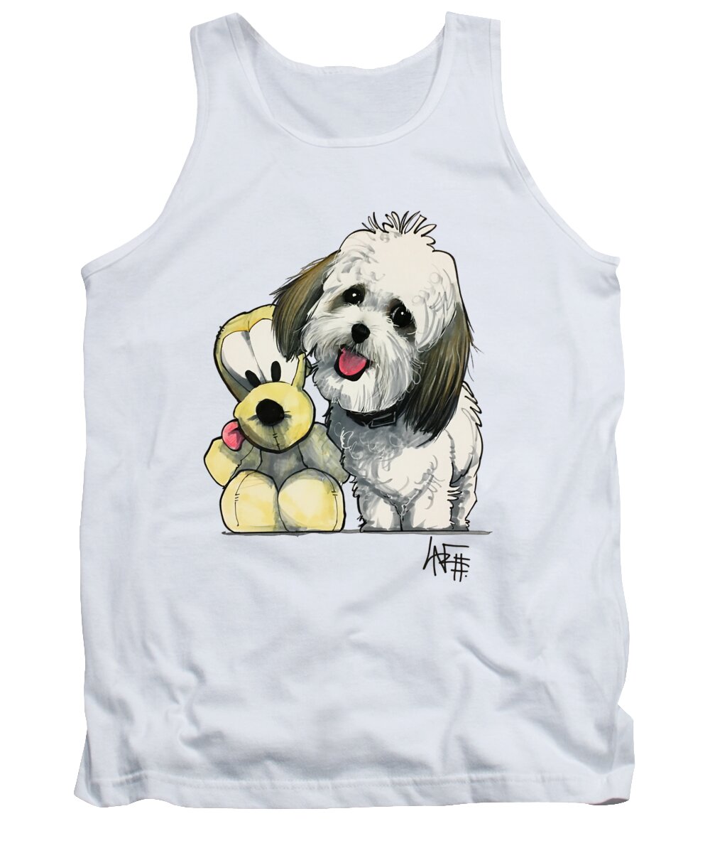 Pet Portrait Tank Top featuring the drawing Cieplenski 3083 by Canine Caricatures By John LaFree