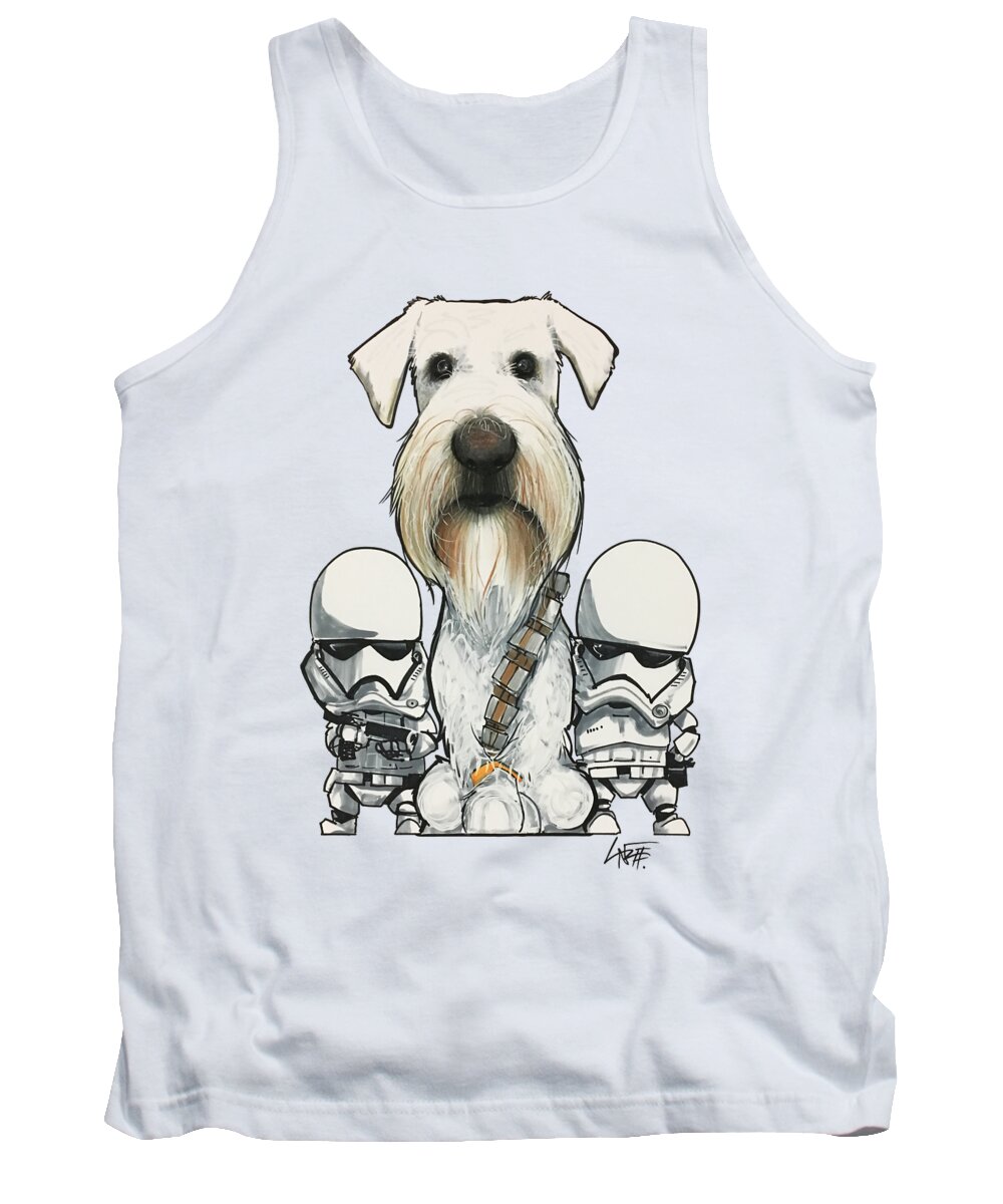 Pet Portrait Tank Top featuring the drawing 3398 by Canine Caricatures By John LaFree