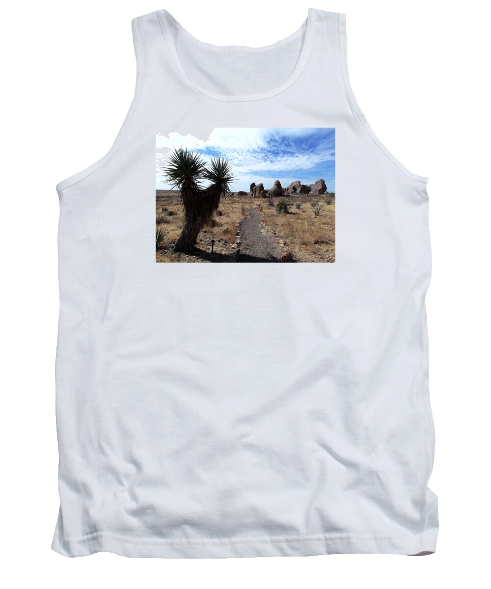 Desert Tank Top featuring the photograph City of Rocks - New Mexico by Christopher Brown