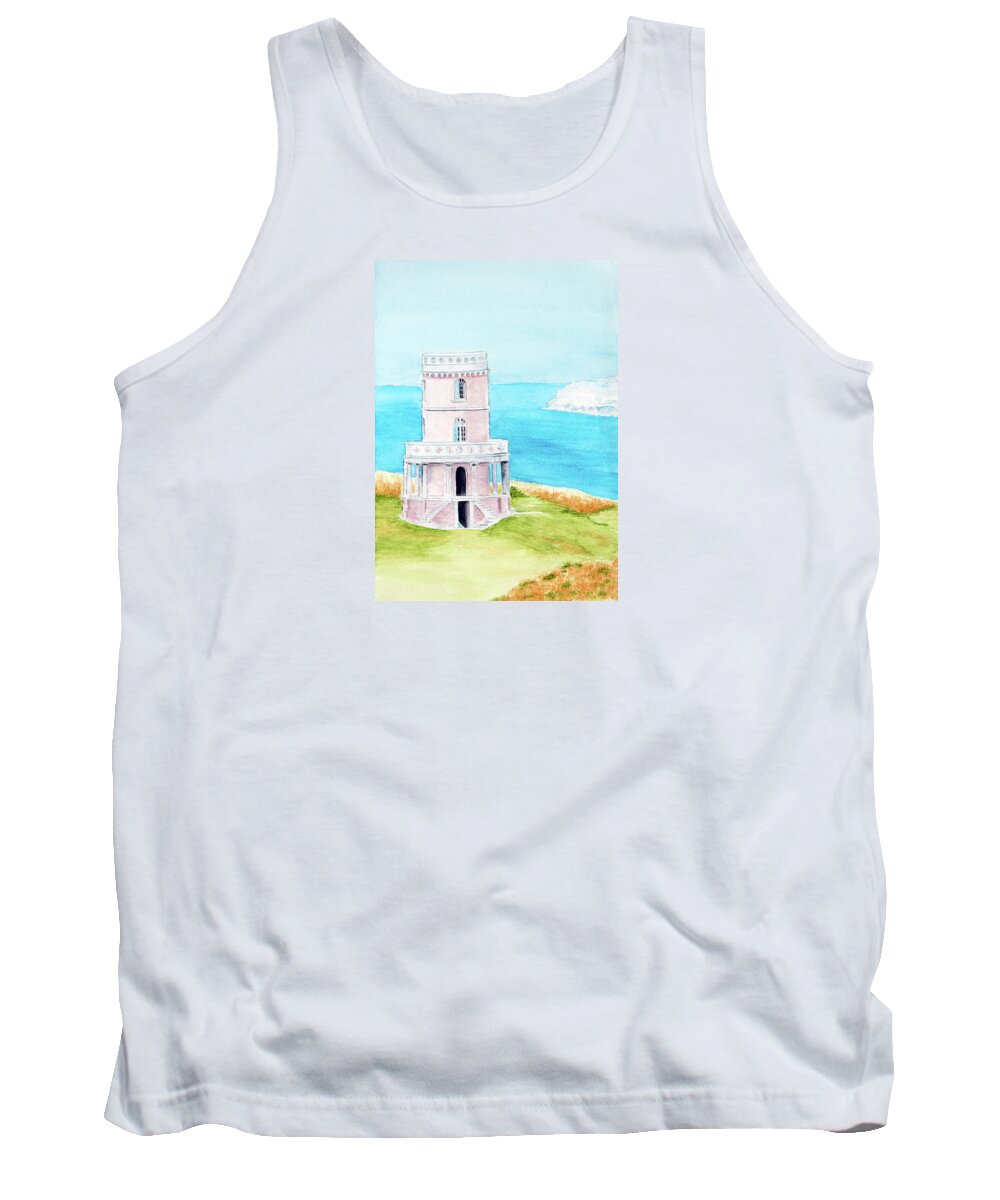 Clavell Tower Tank Top featuring the painting Clavell Tower by Laura Richards