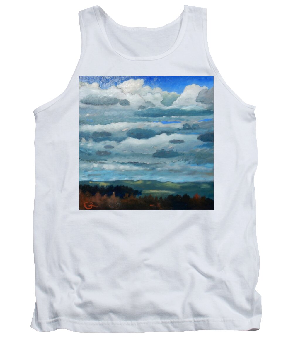 Clouds Tank Top featuring the painting Clouds Over South Bay by Gary Coleman