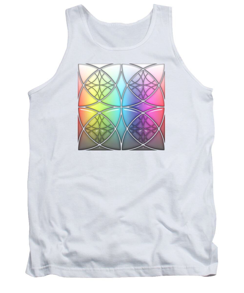 Clover Tank Top featuring the digital art Clover Star Soft Rainbow Drop by DiDesigns Graphics