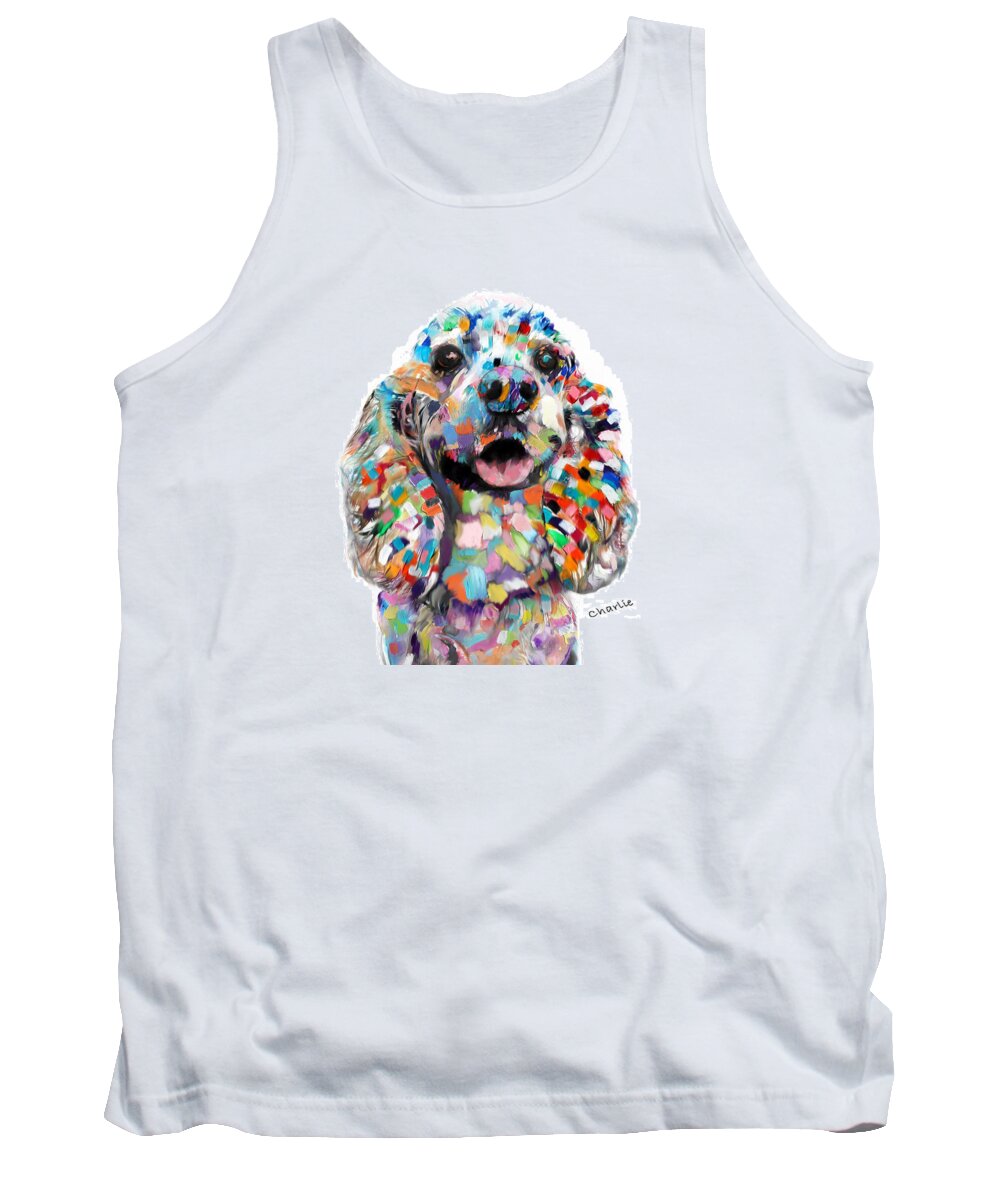 Dogs Tank Top featuring the painting Cocker Spaniel Head by Portraits By NC
