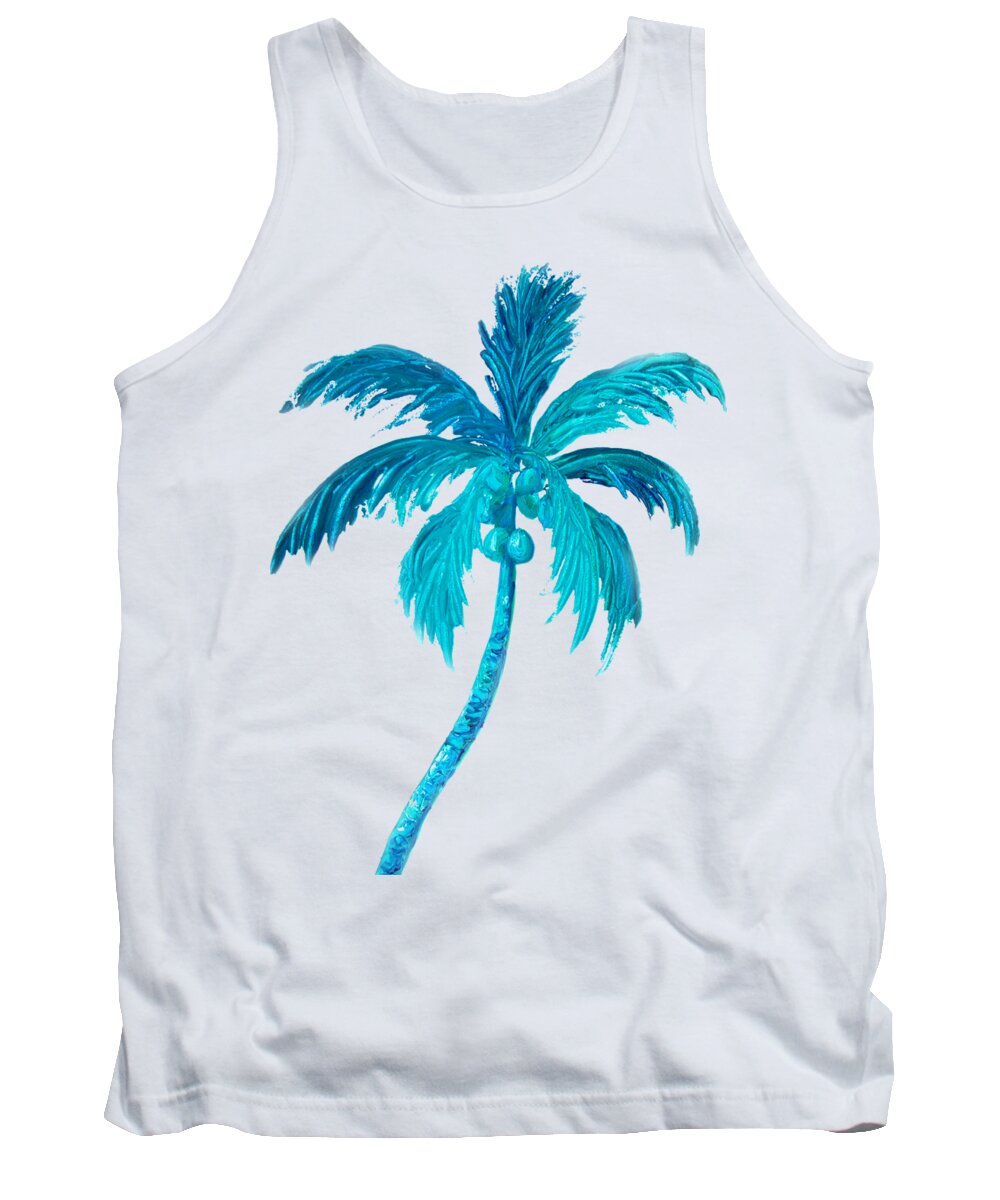 Coconut Palm Tank Top featuring the painting Coconut Palm Tree by Jan Matson