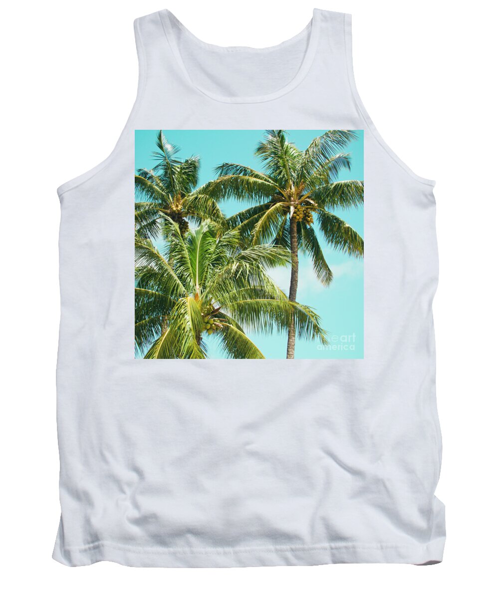 Sugar Beach Tank Top featuring the photograph Coconut Palm Trees Sugar Beach Kihei Maui Hawaii by Sharon Mau