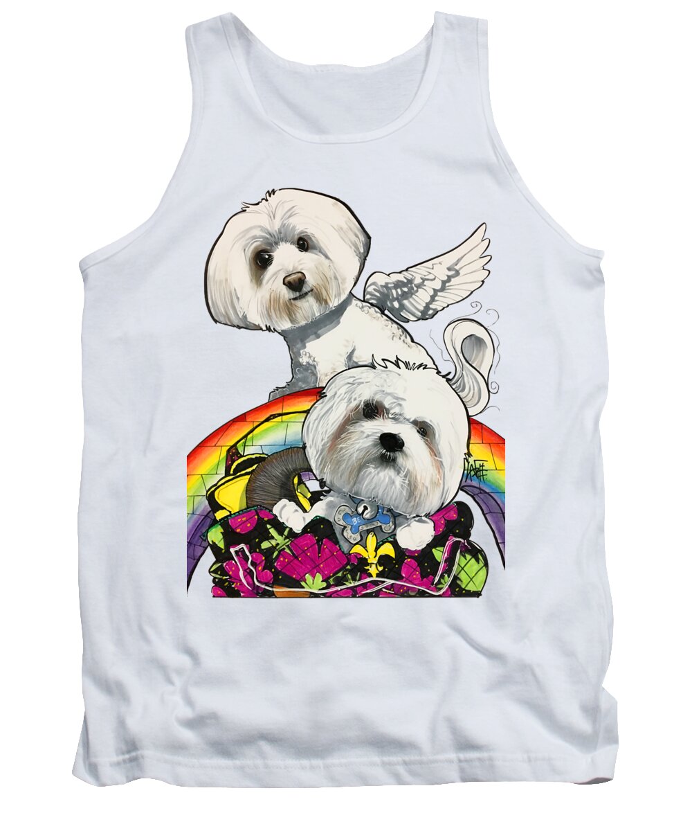 Pet Portrait Tank Top featuring the drawing Cole 7-1303 by John LaFree