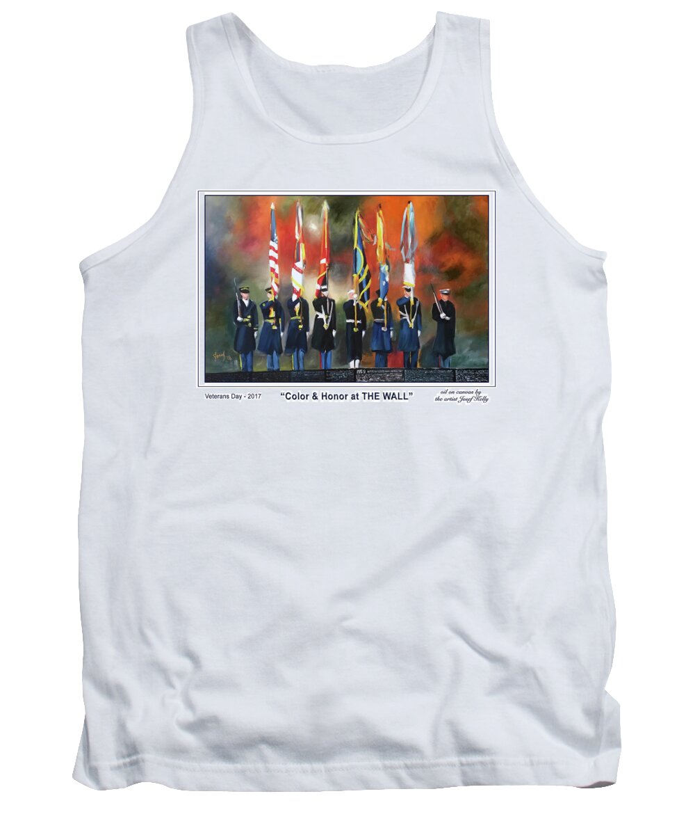 Vietnam Memorial Tank Top featuring the mixed media Color and Honor at THE WALL - print by Josef Kelly