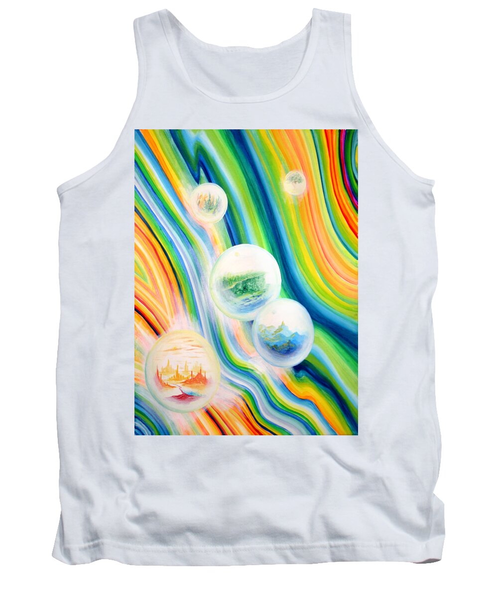 Dream Like Tank Top featuring the painting Colored with a Chance of Reality by M E